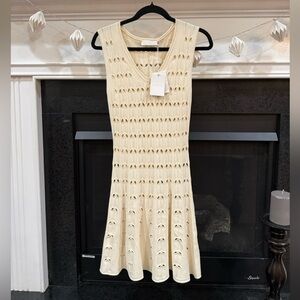 Zimmermann NWT $750 Rhiannon Pointelle knit dress quiet luxury size 1 minimalist